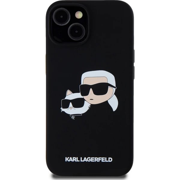 Karl Lagerfeld Liquid Silicone Double Heads MagSafe kryt iPhone 15 Pro Max čierny 