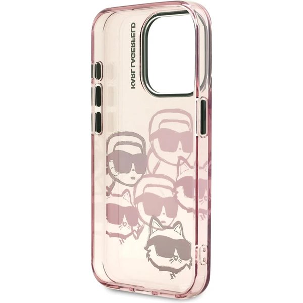 Karl Lagerfeld IML Multi K&CH Heads kryt iPhone 15 Pro Max ružový 