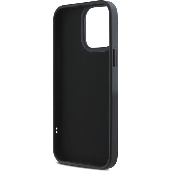 Karl Lagerfeld 3D Rubber Glitter Logo kryt iPhone 15 Max Pro čierny 