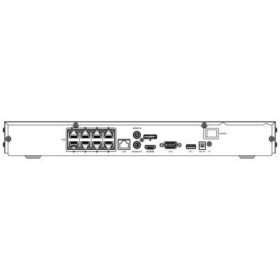HiLook powered by Hikvision NVR-208MH-C/8P(E)/ pro 8 kamer/ 8x PoE/ rozlišení 8Mpix/ HDMI/ VGA/ 2x USB/ LAN/ 2x SATA/ Ko 