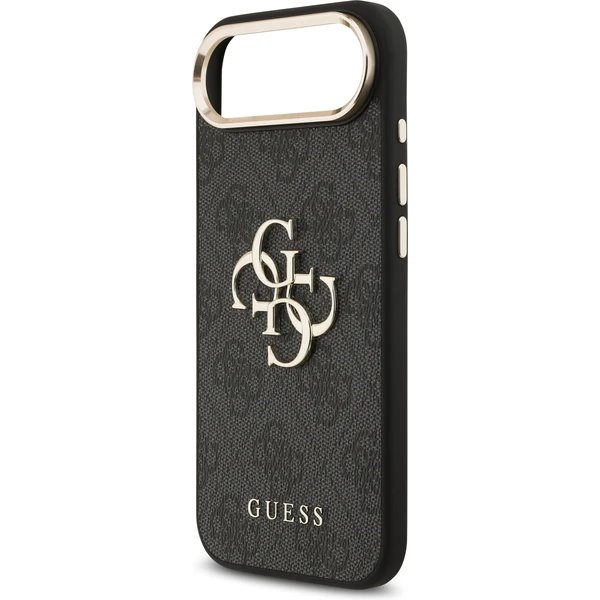 Guess PU Leather 4G Metal Logo Gold Frame kryt iPhone Air čierny 