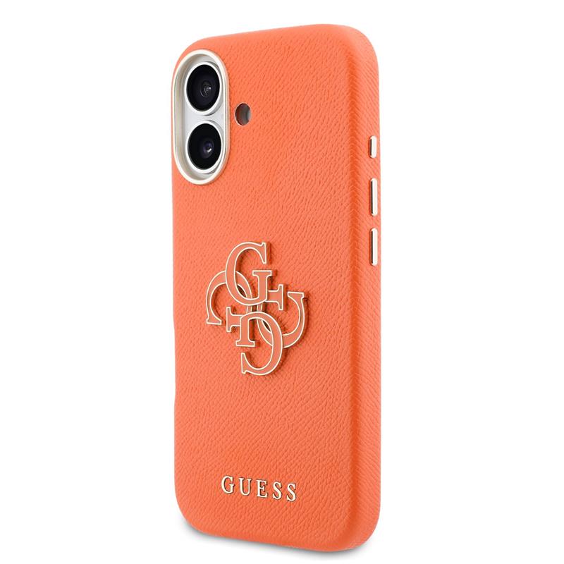 Guess PU Resin Logo kryt iPhone 17 oranžový 
