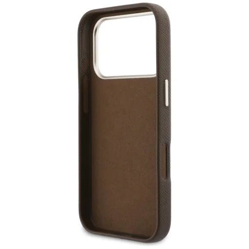 Guess PU Resin Logo kryt iPhone 17 Pro hnedý 