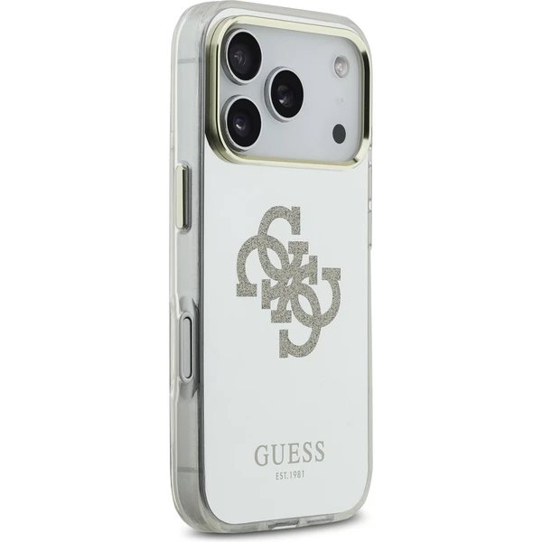 Guess PC/TPU Mirror 4G Glitter Logo MagSafe kryt iPhone 17 Pro zlatý 