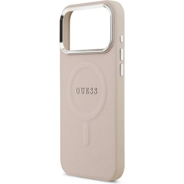 Guess PU Saffiano MagSafe kryt iPhone 17 Pro ružový 