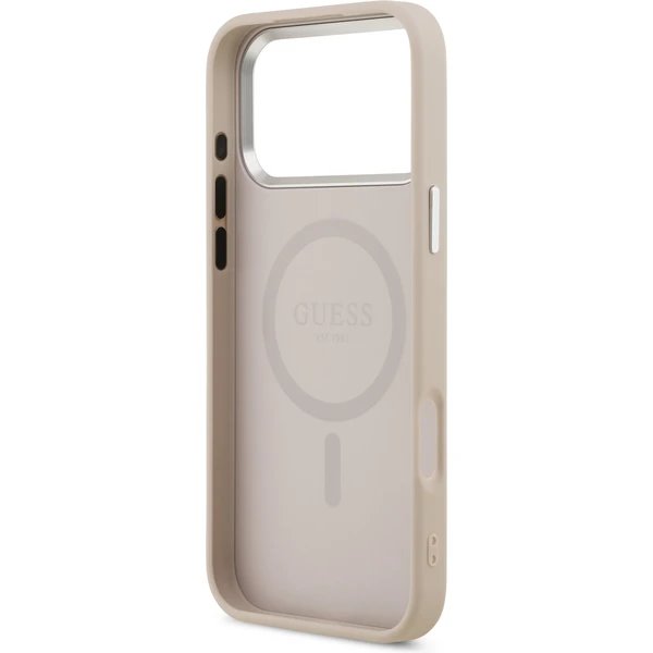 Guess PU Saffiano MagSafe kryt iPhone 17 Pro ružový 