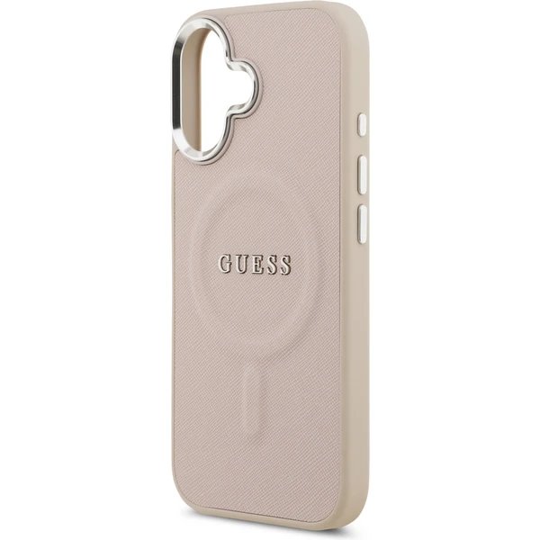 Guess PU Saffiano MagSafe kryt iPhone 17 ružový 