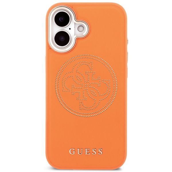 Guess PU Perforated 4G Logo MagSafe kryt iPhone 17 oranžový 