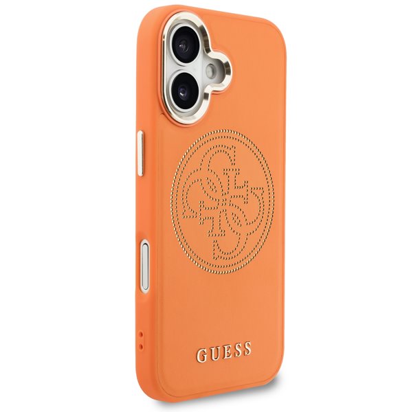 Guess PU Perforated 4G Logo MagSafe kryt iPhone 17 oranžový 