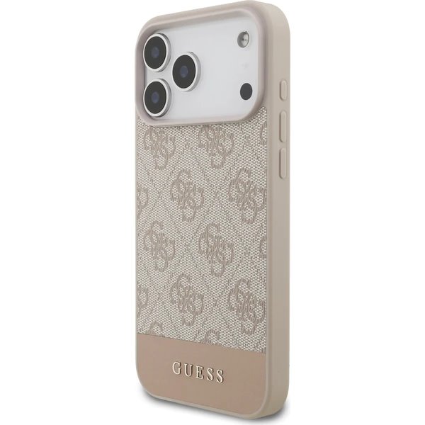 Guess PU 4G Stripe kryt iPhone 17 Pro Max ružový 