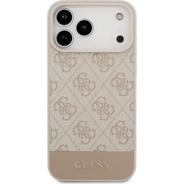 Guess PU 4G Stripe kryt iPhone 17 Pro ružový 
