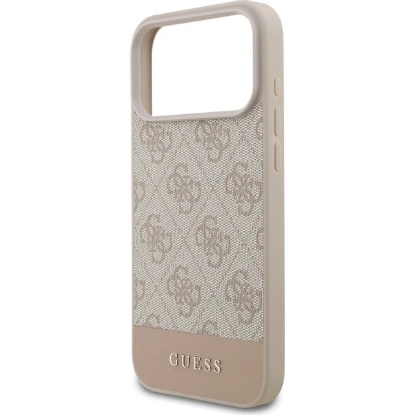 Guess PU 4G Stripe kryt iPhone 17 Pro ružový 