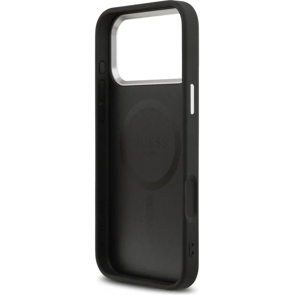 Guess PU Leather Triangle Logo MagSafe kryt iPhone 17 Pro Max čierny 