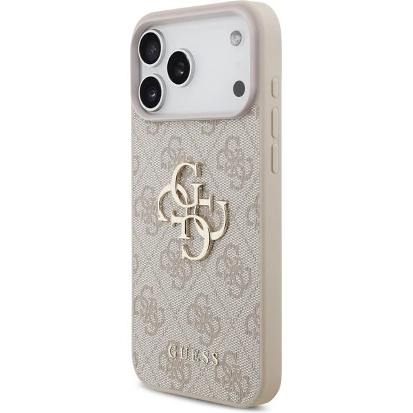 Guess PU 4G Metal Logo Strap kryt iPhone 17 Pro Max ružový 