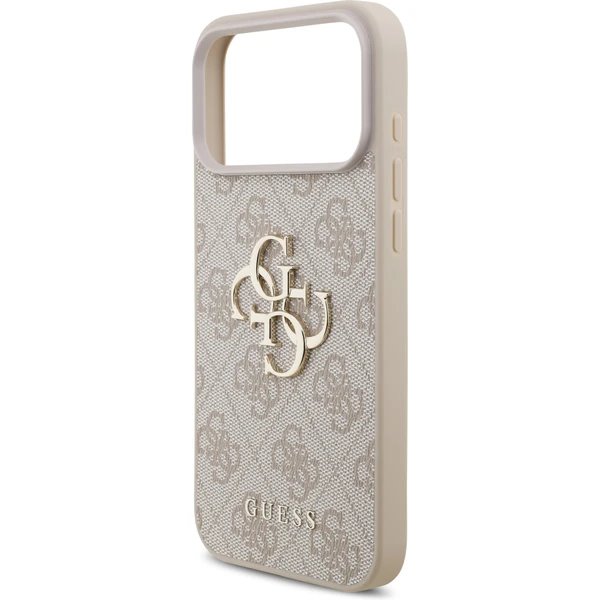 Guess PU 4G Metal Logo Strap kryt iPhone 17 Pro Max ružový 