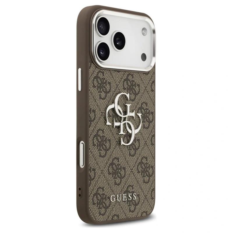 Guess PU 4G Metal Logo kryt iPhone 17 Pro Max hnedý 