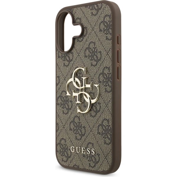 Guess PU 4G Metal Logo kryt iPhone 17 hnedý 