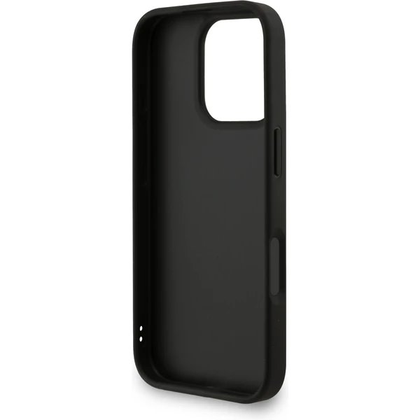 Guess PU 4G Metal Logo Strap kryt iPhone 16 Pro Max čierny 