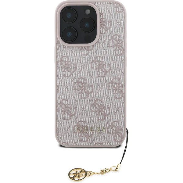 Guess 4G Charm kryt iPhone 16 Pro Max ružový 