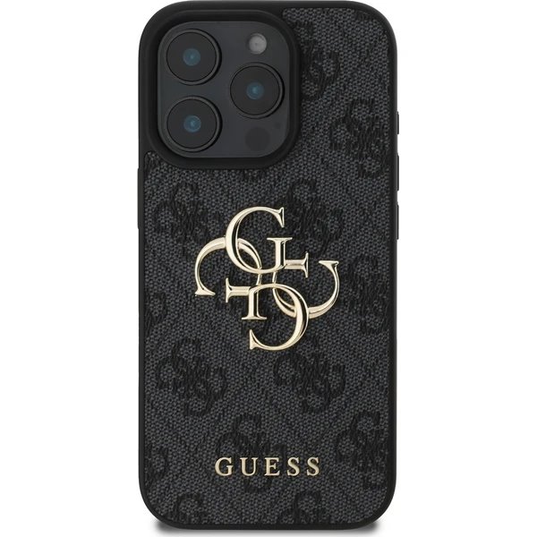 Guess PU 4G Metal Logo kryt iPhone 16 Pro šedý 