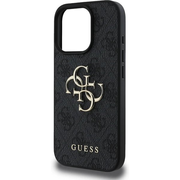 Guess PU 4G Metal Logo kryt iPhone 16 Pro šedý 
