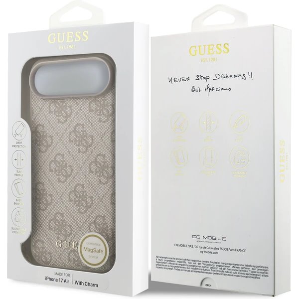 Guess 4G Charm MagSafe kryt iPhone Air ružový 