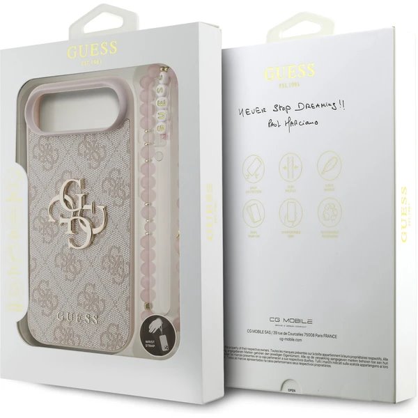 Guess PU 4G Metal Logo Strap kryt iPhone Air ružový 
