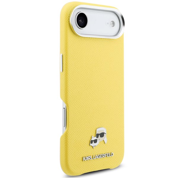 Karl Lagerfeld PU Karl and Choupette Heads Pins MagSafe kryt iPhone Air žltý 