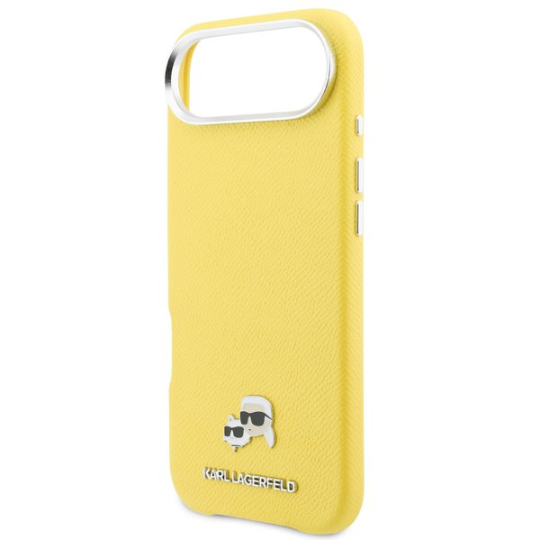 Karl Lagerfeld PU Karl and Choupette Heads Pins MagSafe kryt iPhone Air žltý 