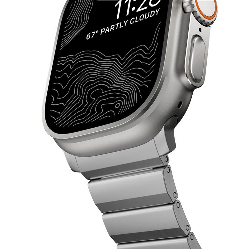 Nomad remienok pre Apple Watch 44-49mm - Titanium Band/Natural Hardware 