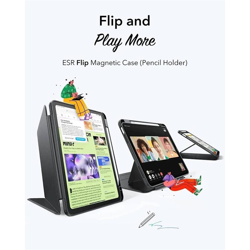 ESR puzdro Flip Magnetic Case pre iPad Air M1/M2/M3 - Black 