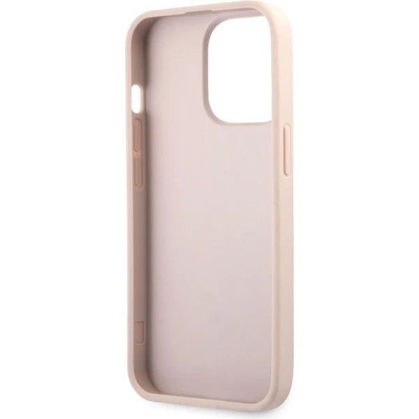 Guess PU 4G Metal Logo kryt iPhone 13 Pro ružový 