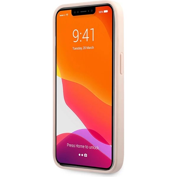 Guess PU 4G Metal Logo kryt iPhone 13 Pro Max ružový 