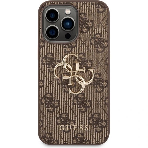 Guess PU 4G Metal Logo kryt iPhone 14 Pro hnedý 