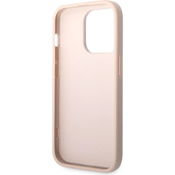 Guess PU 4G Metal Logo kryt iPhone 14 Pro ružový 
