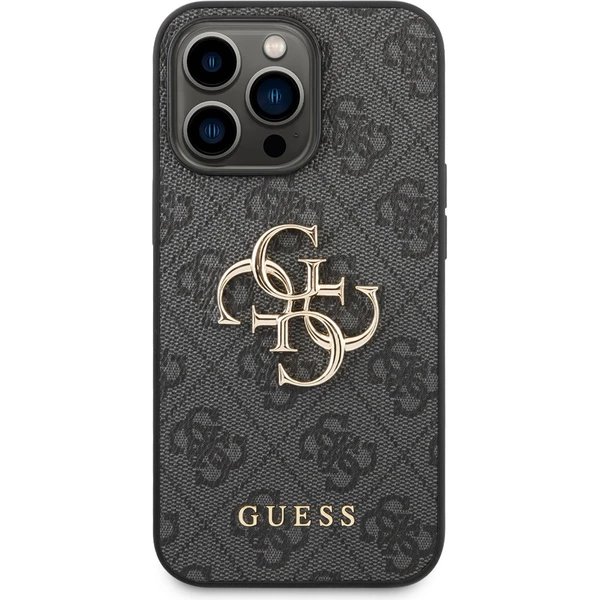 Guess PU 4G Metal Logo kryt iPhone 14 Pro Max šedý 