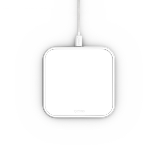 ZENS Aluminium Single Wireless Charger 10W - White 