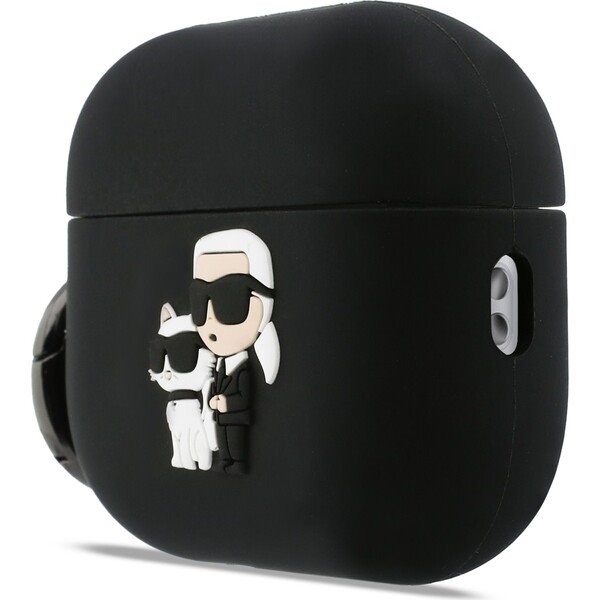 Karl Lagerfeld 3D Logo NFT Karl and Choupette Silikonové Púzdro pre AirPods 3 Pro čierne 