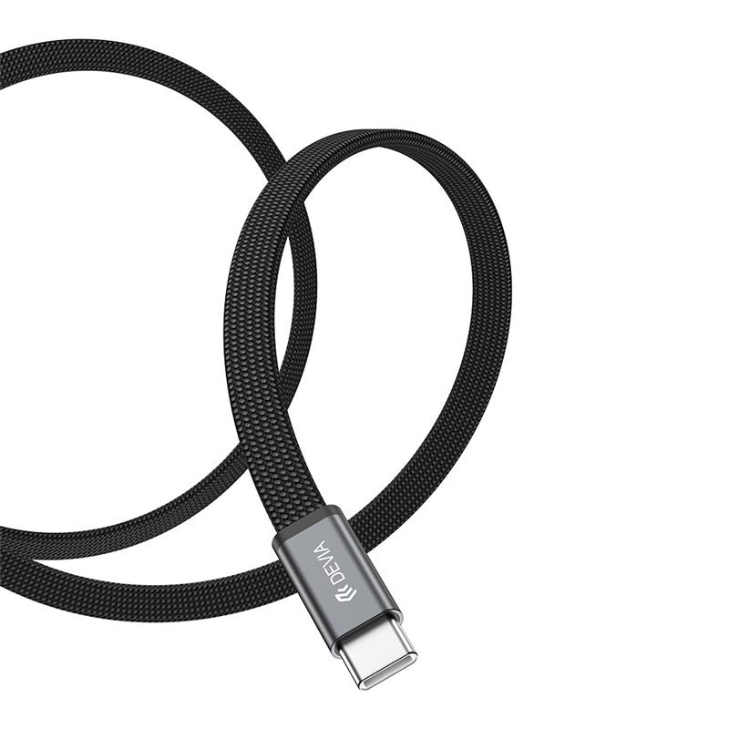 Devia kábel Ultra3 USB-C to USB-C Metal Woven Flat Cable 1.5m 240W - Orange 
