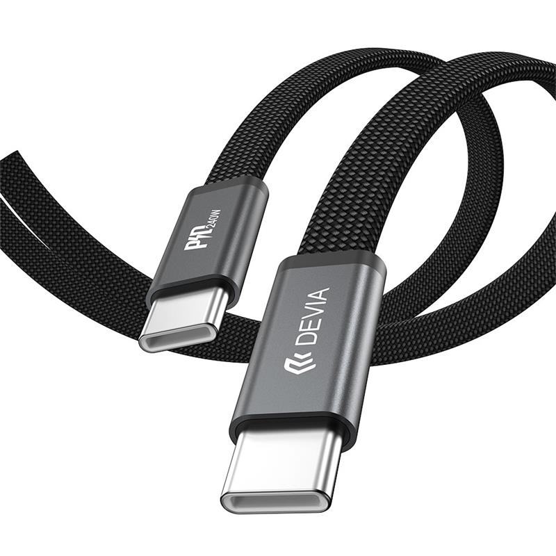 Devia kábel Ultra3 USB-C to USB-C Metal Woven Flat Cable 1.5m 240W - Orange 