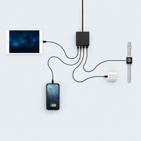 USBePower Hide Mini 27W 4-in-1 desktop charger - White 