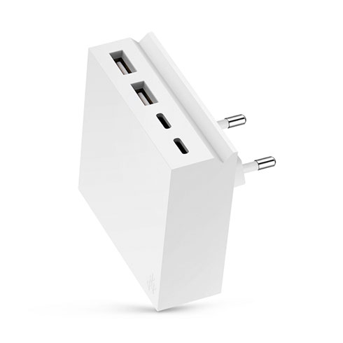 USBePower Hide Mini 27W 4-in-1 wall charger - White 