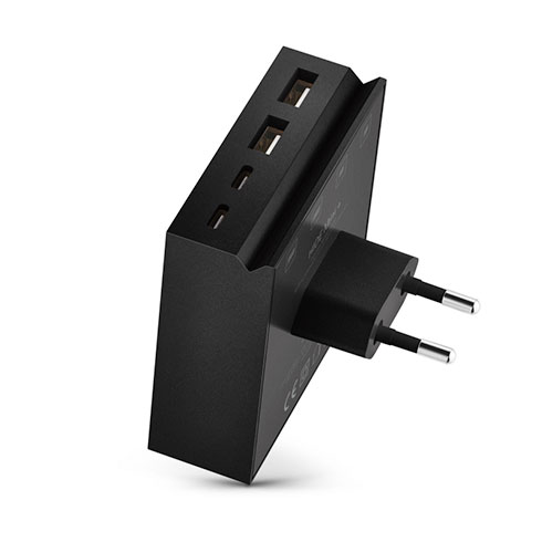 USBePower Hide Mini 27W 4-in-1 wall charger - Black 