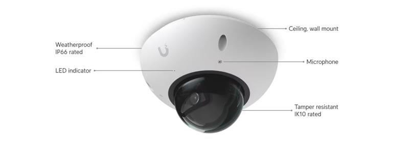 Ubiquiti UniFi Video Camera G6  DOME (8MP, 3864*2160/30sn)  biela 