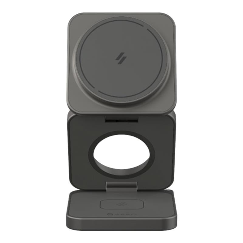Adam Elements Mag 3 Ultra Qi2 25W 3-in-1 Foldable Charger - Gray 