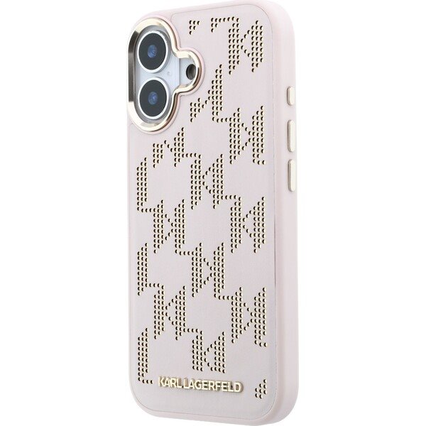 Karl Lagerfeld PU Perforated Monogram MagSafe MagSafe kryt iPhone 17 ružový 