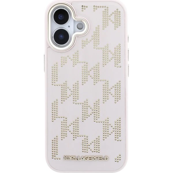 Karl Lagerfeld PU Perforated Monogram MagSafe MagSafe kryt iPhone 17 ružový 