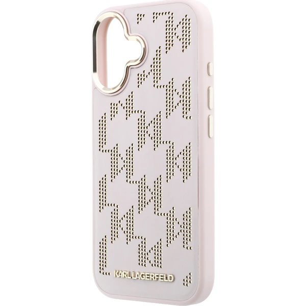 Karl Lagerfeld PU Perforated Monogram MagSafe MagSafe kryt iPhone 17 ružový 