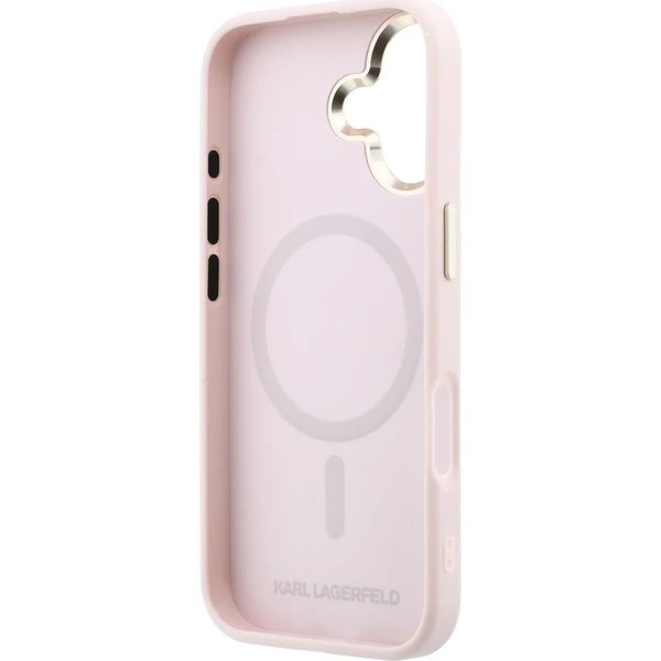 Karl Lagerfeld PU Perforated Monogram MagSafe MagSafe kryt iPhone 17 ružový 