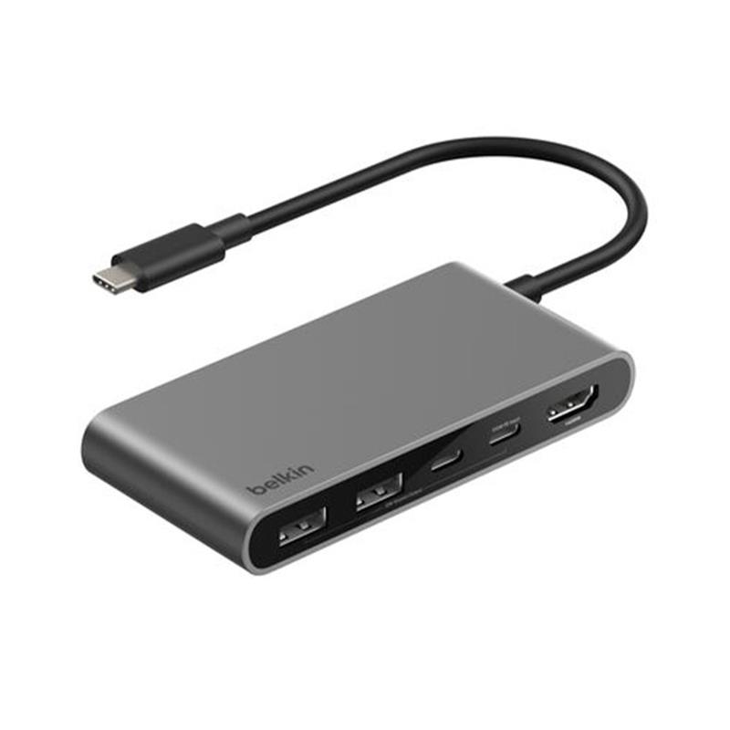 Belkin Connect 5-Port USB-C Hub with Dual USB-C Ports - Space Gray 